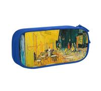VANANI Cafe Terrace at Night Large Capacity Pencil Case, Multifunctional Pencil Case, Zipper Portable Pencil Case, Student Office Supplies.