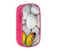 VANANI Colorful Butterflies Stone Large Capacity Pencil Case, Multifunctional Pencil Case, Zipper Portable Pencil Case, Student Office Supplies.