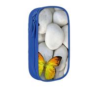 VANANI Colorful Butterflies Stone Large Capacity Pencil Case, Multifunctional Pencil Case, Zipper Portable Pencil Case, Student Office Supplies.