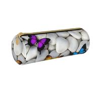 VANANI Colorful Butterflies Stone Portable Pencil Case, Multifunctional Pencil Case, Pencil Case for Teenagers, with Zipper Suitable for Schools and Offices