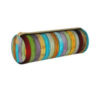 VANANI Colorful Wood Board Portable Pencil Case, Multifunctional Pencil Case, Pencil Case for Teenagers, with Zipper Suitable for Schools and Offices