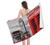 VANANI England Uk London Telephone Printed Microfiber Bath Towel,Strong Water Absorption,Soft And Skin-Friendly,Suitable For Bathrooms,Swimming Pools, Beaches,Gyms And So On.