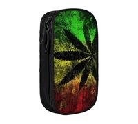 VANANI Jamaica Flag Leaves Large Capacity Pencil Case, Multifunctional Pencil Case, Zipper Portable Pencil Case, Student Office Supplies.