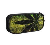 VANANI Jamaica Flag Leaves Large Capacity Pencil Case, Multifunctional Pencil Case, Zipper Portable Pencil Case, Student Office Supplies.