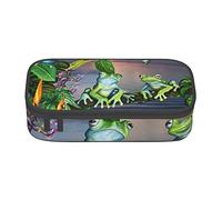 VANANI Many Frogs Sing On The Branches Large Capacity Pencil Case, Multifunctional Pencil Case, Stationery Storage Supplies for Office and School.