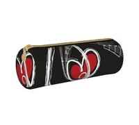 VANANI Music Symbols Love Portable Pencil Case, Multifunctional Pencil Case, Pencil Case for Teenagers, with Zipper Suitable for Schools and Offices