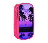 VANANI Palm Tree Purple Sunset Large Capacity Pencil Case, Multifunctional Pencil Case, Zipper Portable Pencil Case, Student Office Supplies.