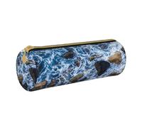 VANANI Sea Stones Portable Pencil Case, Multifunctional Pencil Case, Pencil Case for Teenagers, with Zipper Suitable for Schools and Offices
