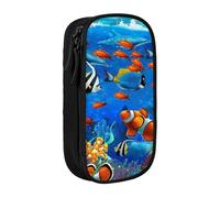 VANANI Tropical Fish Coral Undersea World Large Capacity Pencil Case, Multifunctional Pencil Case, Zipper Portable Pencil Case, Student Office Supplies.