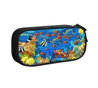 VANANI Tropical Fish Coral Undersea World Large Capacity Pencil Case, Multifunctional Pencil Case, Zipper Portable Pencil Case, Student Office Supplies.