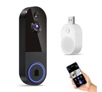 VanaOrbi 1080P Surveillance Dome Video Doorbell Camera Wireless with Indoor Receiver, Battery Powered, AI Human Motion Detection, 2 Way Talk, Night Vision, Cloud Storage (Sold Separately) (Black)