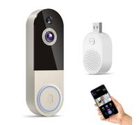 VanaOrbi 1080P Video Doorbell Camera Wireless with Indoor Receiver, Battery Powered, AI Human Motion Detection, 2 Way Talk, Night Vision, Cloud Storage for Door Surveillance (Sold Separately) (Linen)
