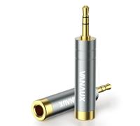 VANAUX 1/4'' to 3.5 mm Headphone Adapter 2PACK, 3.5 mm(1/8'') Plug Male to 6.35 mm (1/4'') Jack Female Stereo Adapter for Headphone, Guitar, Digital Piano, Speaker, Amplifier