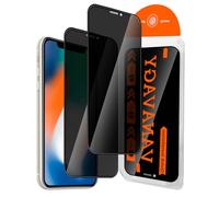 VANAVAGY 2 Pack Privacy Glass Screen Protector for iPhone X/Xs, [Easy Installation] Plating Film with Frame Full Coverage Case for Apple X/Xs
