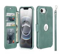 VANAVAGY Compatible for iPhone 16E/17E Wallet Case, 12ft Drop Protection, RFID Blocking PU Leather Flip Cover, Card Holder & Kickstand, Shockproof Phone Case for 16E/17E-6.1 Inch,Forest Green