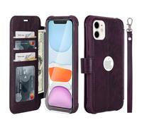 VANAVAGY Wallet Case for iPhone 11 6.1 Inch,Purple