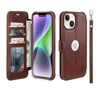 VANAVAGY Wallet Case for iPhone 13/14 6.1 Inch,Brown