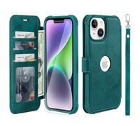 VANAVAGY Wallet Case for iPhone 13/14 6.1 Inch,Midnight Green