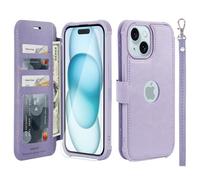 VANAVAGY Wallet Case for iPhone 15 Plus/14 Plus 6.7 Inch,Clove Purple
