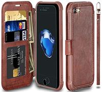 VANAVAGY Wallet Case for iPhone 7/8/se 4.7 Inch,Brown