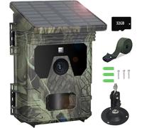 VanBangTec Solar Wildlife Camera, 50MP 4K Trail Camera with Night Vision 0.3s Motion Activated Waterproof, Garden Camera with 32GB SD Card for Hunting Monitoring