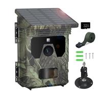 VanBangTec Solar Wildlife Camera, 50MP 4K Video Trail Camera with Night Vision 0.3s Motion Activated Waterproof, Garden Camera with 32GB SD Card for Outdoor Hunting Monitoring
