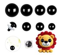 Vanblue 132pcs 14-30mm Large Safety Eyes with Washer for Amigurumi Black Safety Eyes for Crochet Stuffed Animal Eyes Craft Doll Plastic Safety Eyes with Washers for DIY Bear Toy Doll Making Supplies
