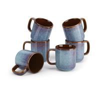 vancasso 12 oz Coffee Mugs Set of 6, Unique Blue Ceramic Glaze Coffee Cups, Dishwasher & Microwave Safe Tea Cup Set for Cappuccino Latte Cocoa, Gift Ready Holiday Present Dinnerware, Series Onion