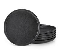 vancasso ANYA Dinner Plates Set of 6, Reactive Glaze 10.25 inch Salad Plates Set for Kitchen, Ceramic Dinnerware Perfect for Dessert, Pasta, Salad, Dishwasher and Microwave Safe, Grey