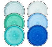 Vancasso Bonita Dessert Plates Set of 6, 8.5 inch Ceramic Dinnerware, Scratch Resistant, Dishwasher and Microwave Safe, Salad and Side Plates, Cool Color