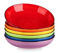 vancasso Bonita Large Pasta Bowls Set of 6, 50 oz/1500 ml Ceramic Salad Bowls, Microwave & Dishwasher Safe Soup Bowl, Serving Bowl for Kitchen and Dinner, Warm Color