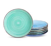 vancasso Bonita Salad Plates, 8.5 inch Small Dinner Plates Set, Ceramic Dessert Plate Serving Dishes Set of 6, Microwave, Oven and Dishwasher Safe, Assorted Color