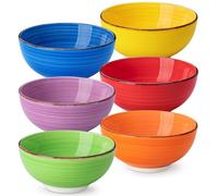vancasso Bonita Small Bowls Set of 6, 380ml Ceramic Cereal Bowls, Dipping Bowls, Serving Bowls for Soup, Dessert, Snack, Porridge, Rice, Dishwasher & Microwave Safe, Warm Color