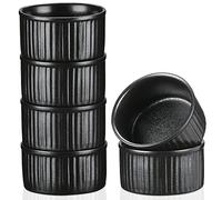 vancasso, Ceramic 2.75''(7cm) Ramekins Set of 6, Series Forte - Classic Soufflé Dishes Crème Brûlée Dish for Cakes, Brownies, Mousses, Puddings - Versatile Serving Dish for Olives, Nuts, Dips