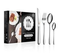 vancasso Cutlery Set 48 Piece, Food-Grade Stainless Steel Silverware Cutlery Set for 12 People, Elegant Flatware Set Include Knives/Spoons/Forks, Silverware Set Ideal for Home/Party/Restaurant