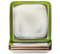 vancasso Dinner Plates, 10.5 Inch Scratch-Resistant Ceramic Plates, Microwave, Oven and Dishwasher Safe Plates Set of 4, Reactive Glaze and Vintage Green Look