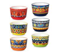 vancasso KRVI 4 oz Ramekins Set of 6, 120 ml Porcelain Creme Brulee Souffle Dishes, Baking Cups for Pudding, Fruits, Dips, Air Fryer and Oven Safe