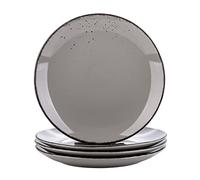 vancasso Navia Jardin Dessert Plate Set of 4, Stoneware Vintage Look Grey Dinnerware Tableware, 8.5 inch Snack/Salad/Fruit/Side Plate. (21.5 * 21.5 * 2.5cm)