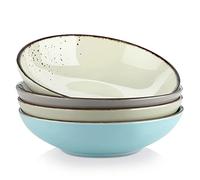 vancasso Navia Nature Pasta Bowl Soup Bowl Set 8 inch Ceramic Soup Plate, Stoneware Vintage Look Multicolour Dinnerware Tableware, 700 ml Ramen Noodle Bowl Set of 4. (20 * 20 * 5.2cm)