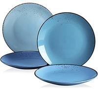 vancasso Navia Oceano Dinner Plate Set of 4, Stoneware Vintage Look Multicolour Dinnerware Tableware, 10.5 inch Snack/Salad/Fruit/Side Plate. (27 * 27 * 2.5cm)
