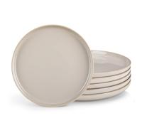 vancasso Playa 10.25 inch Dinner Plate for 6 People, Stoneware Side Plates for Dessert/Pasta/Main Course, Dishwasher and Microwave Safe, Scratch Resistant Serving Plate, Grey