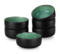 vancasso Playa Cereal Bowls Set, 720ml Mediterranean Style Ceramic Bowls for Soup/Pasta/Ramen/Salad/Fruit/Breakfast/Rice, Dishwasher & Microwave Safe, Green