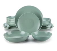 vancasso Sabine Stoneware Dinner Sets- Semimatte Sesame Glaze Crockery - 16 Pieces Dinner Service Set for 4, Include Dinner Plate, Dessert Plate, Pasta Bowl and Cereal Bowl