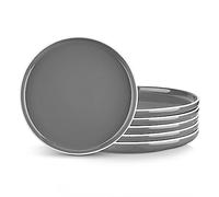 Vancasso Salad Plate Set for 6, Sesame Round Dessert Plates, Stoneware Tableware for Microwave & Dishwasher