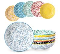 vancasso Selene 1200 ml 8.5 in Colorful Floral Ceramic Pasta Bowls Set of 6