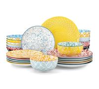 vancasso Selene 24 Pieces Colorful Ceramics Plates and Bowls Set for 6