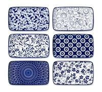 vancasso Selene Serving Platter, 8.5 in Serving Dishes Set of 6, Porcelain Rectangle Small Serving Plates, Dishwasher and Microwave Safe, Sushi Platters for Party