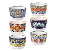 vancasso SIMI 4 oz Ramekins Set of 6, 120 ml Porcelain Creme Brulee Souffle Dishes, Baking Cups for Pudding, Fruits, Dips, Air Fryer and Oven Safe