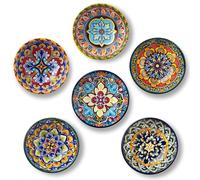 vancasso SIMI Ceramic Dipping Bowls Sets of 6, 2.7oz/80ml Bohemian Serving Dishes for Sauce, Mini Appetizer Serving Bowls for Soy Sauce, Sushi, Condiments & Side Dishes, Microwave & Dishwasher Safe