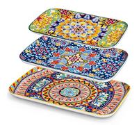 vancasso SIMI Serving Platter, 16/14/12 in Large Porcelain Serving Dishes, 3-Piece Rectangle Serving Plates, Easy-Clean Sushi Platters for Party, Dishwasher and Microwave Safe 01